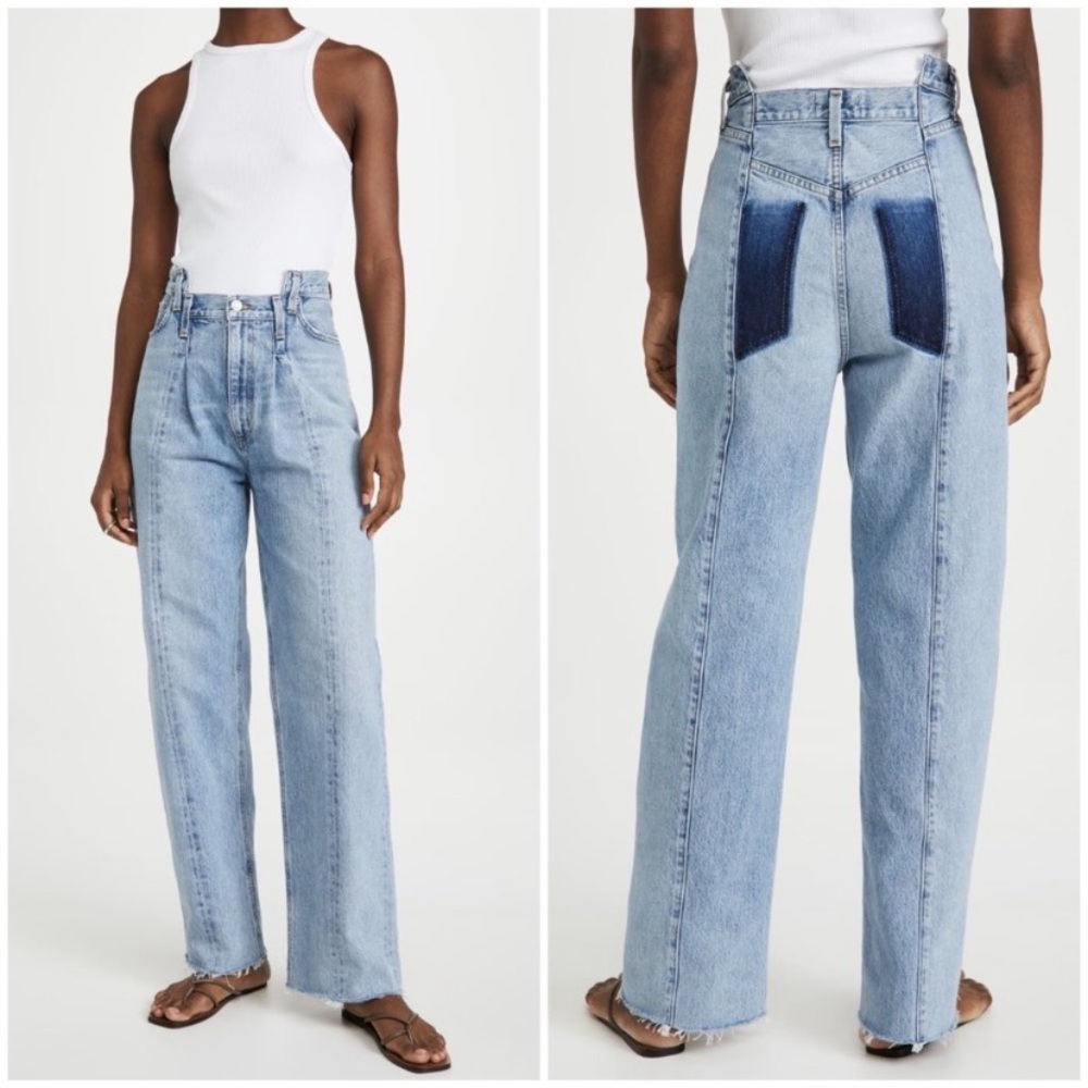 AGOLDE Pieced Angled Jean High Waist Straight Leg Organic Cotton Matrix 25